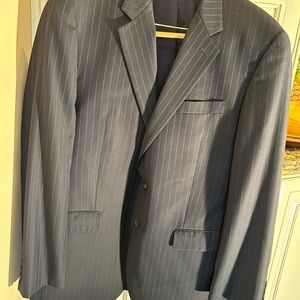 Men’s Ralph Lauren wool pinstriped suit, black,42L